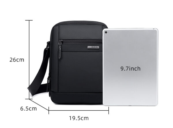 GOLDEN WOLF τσάντα ώμου GKB00732 με θήκη tablet, 3L, μαύρη - Image 6